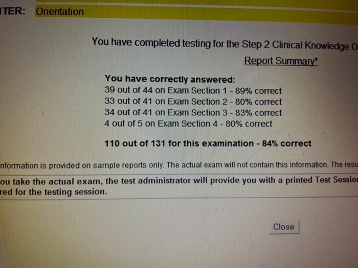 Nbme ck failed exam