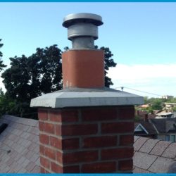 Extend masonry chimney with metal