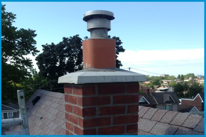 Extend masonry chimney with metal