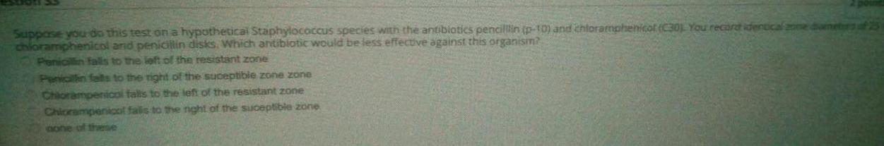 Suppose you do this test on a hypothetical staphylococcus